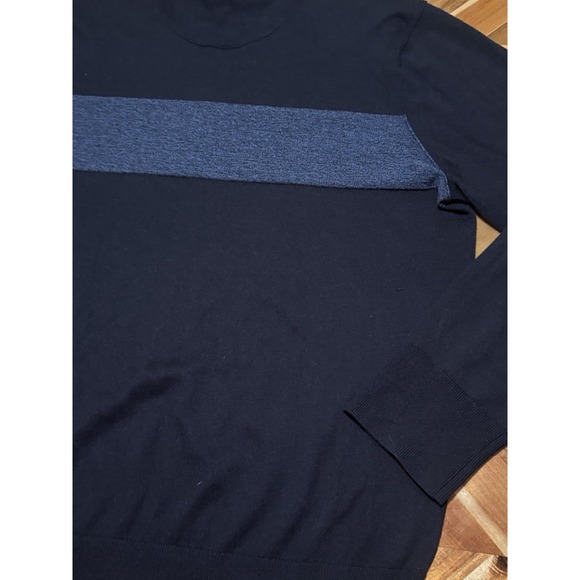 Banana Republic Sweater Mens Large Blue Luxury Blend Silk Cashmere Crew Neck - Picture 3 of 6